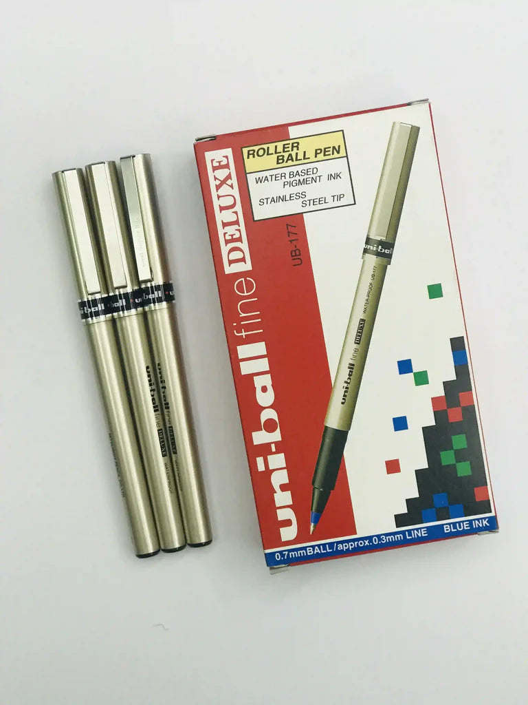 Uni ball fine Deluxe UB 177 Blue Water Proof Pen