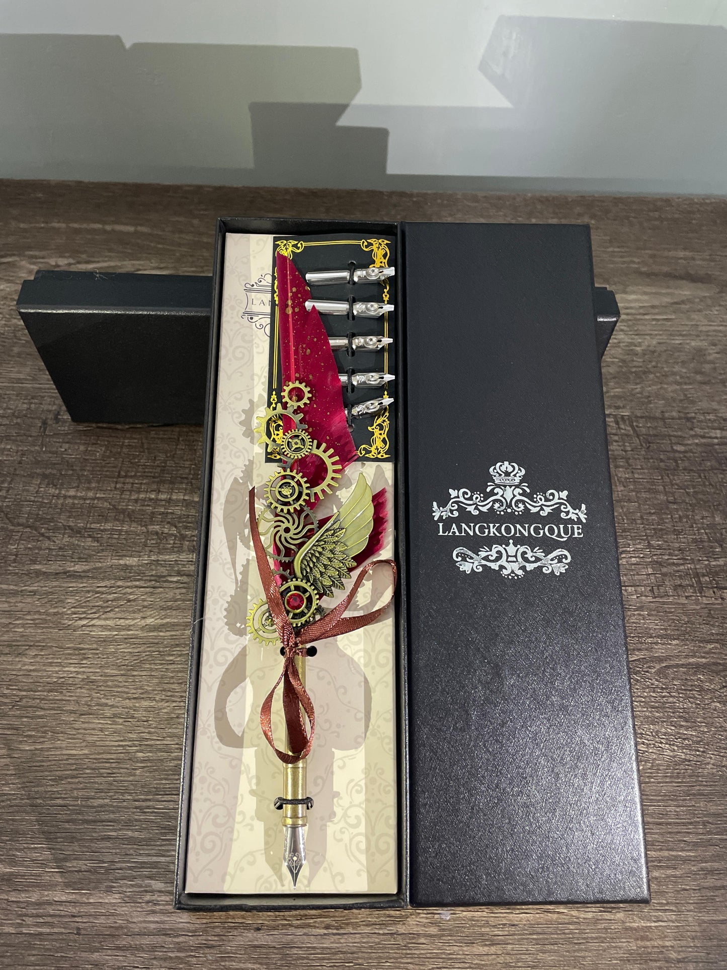 Red Feather Quill Calligraphy Pen single set