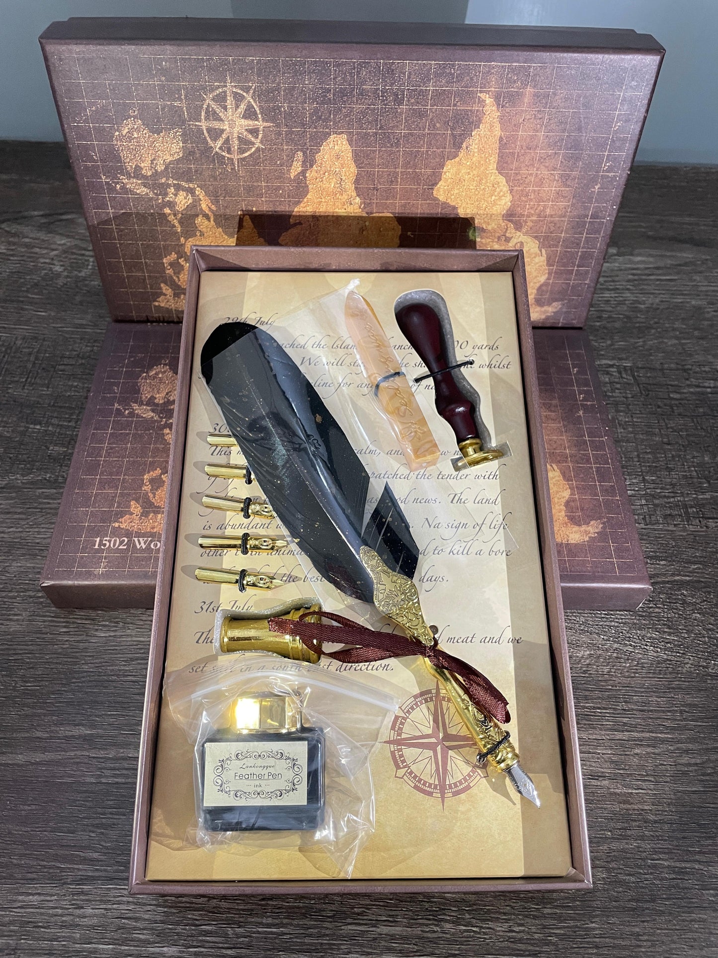 Black Feather quill Calligraphy Dip Pen