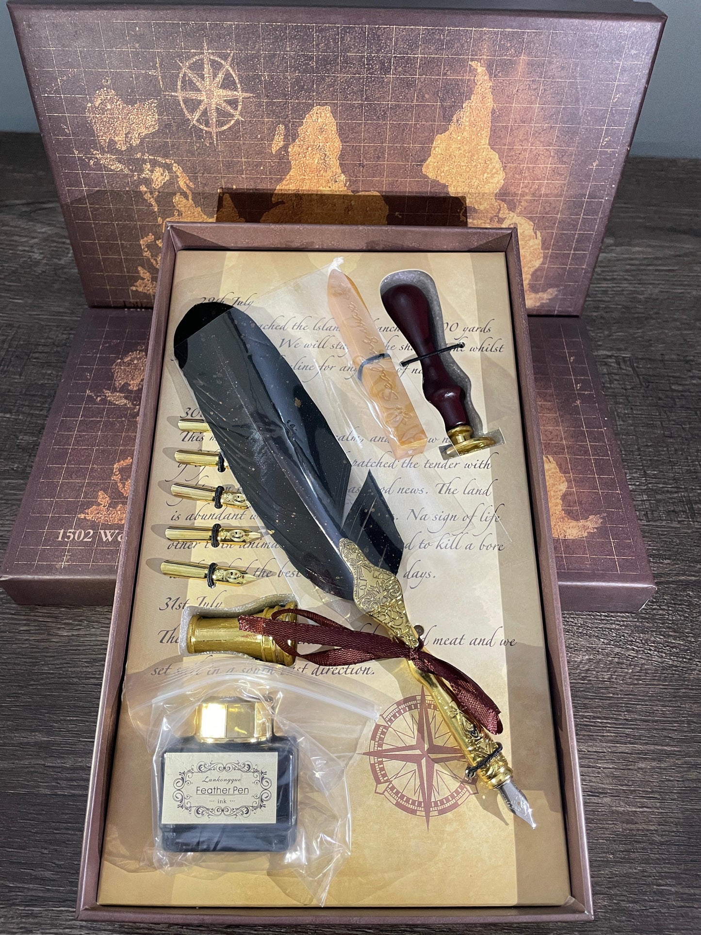 Black Feather quill Calligraphy Dip Pen