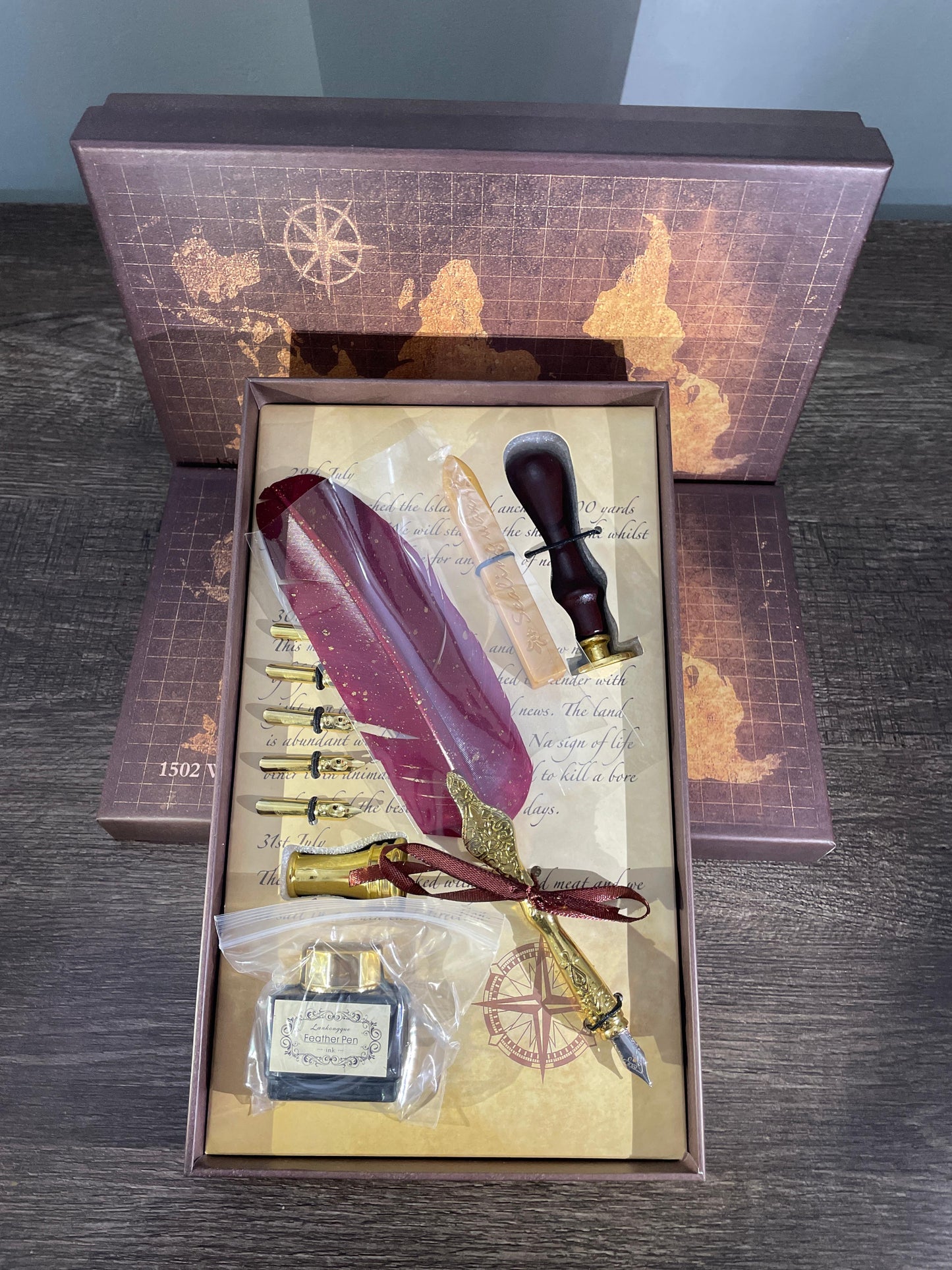 Red Feather quill Calligraphy Dip Pen