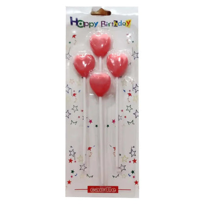 Happy Birthday Heart And Star Candles