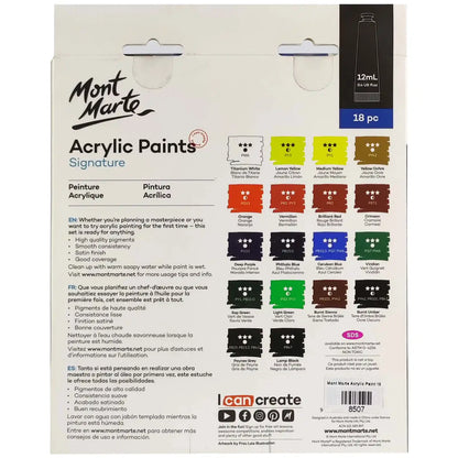 Mont Marte Acrylic Paints Signature Set of 18 12ml