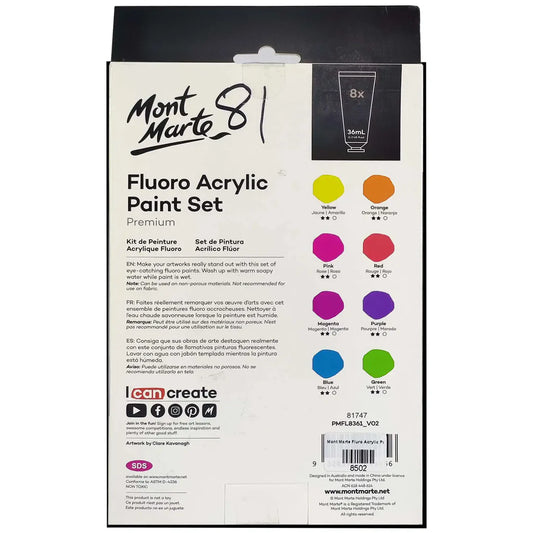 Mont Marte Flouro Acrylic Paint Set